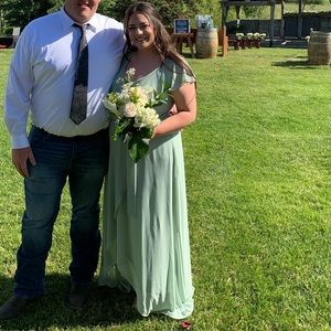 Baltic Born Katya Ruffle Maxi Dress, Sage, Size XL